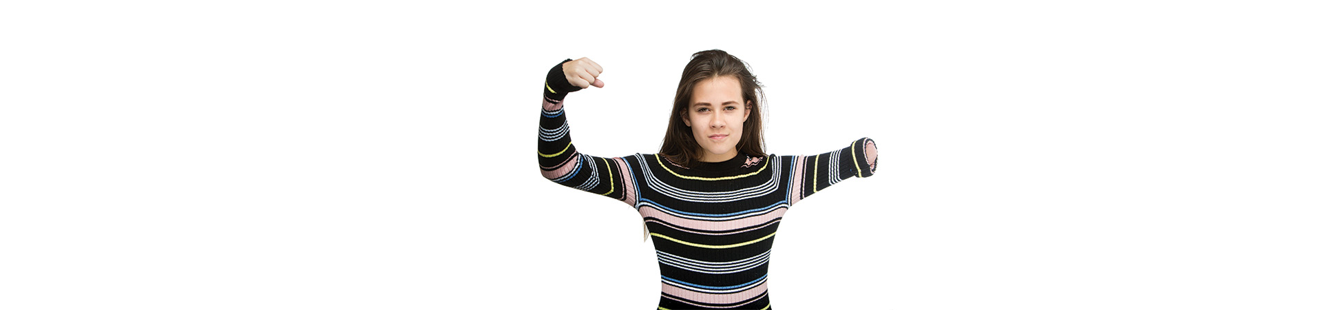  Jordan Reeves shows her strength. 